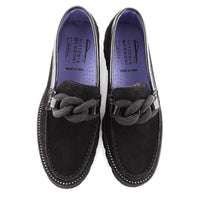 Black Suede Moccasin with Crystal