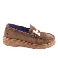 Tan Suede Leather Loafers