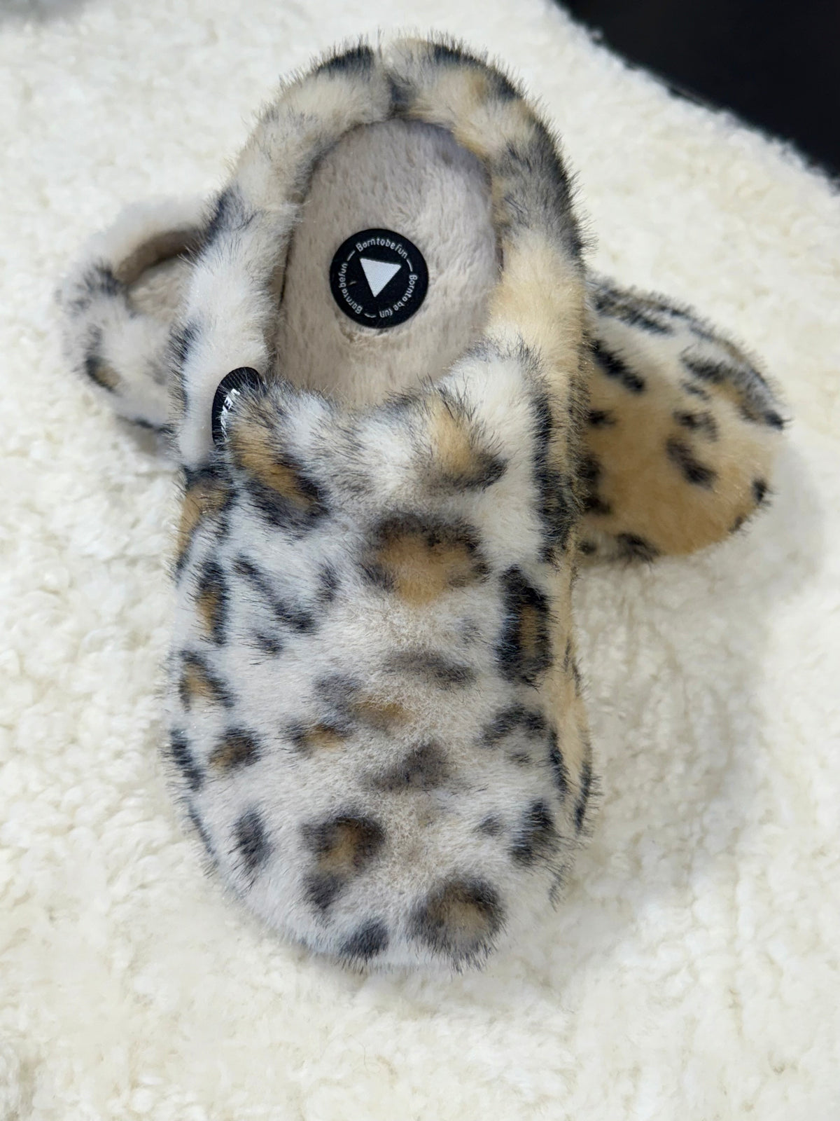 York Leopard Faux Fur Mule Slippers Caramel