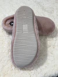 York Antique Pink Faux Fur Slippers