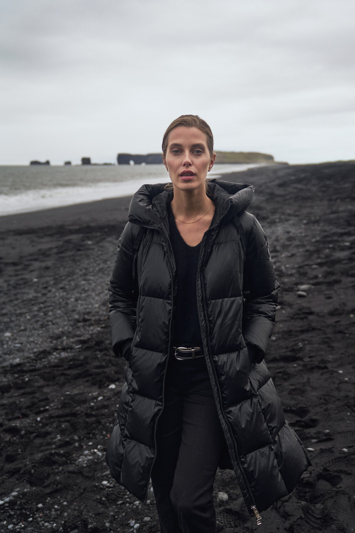 Nova Metallic Down Coat Black The Shoe Gallery