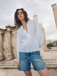 Yen Anglaise Blouse White