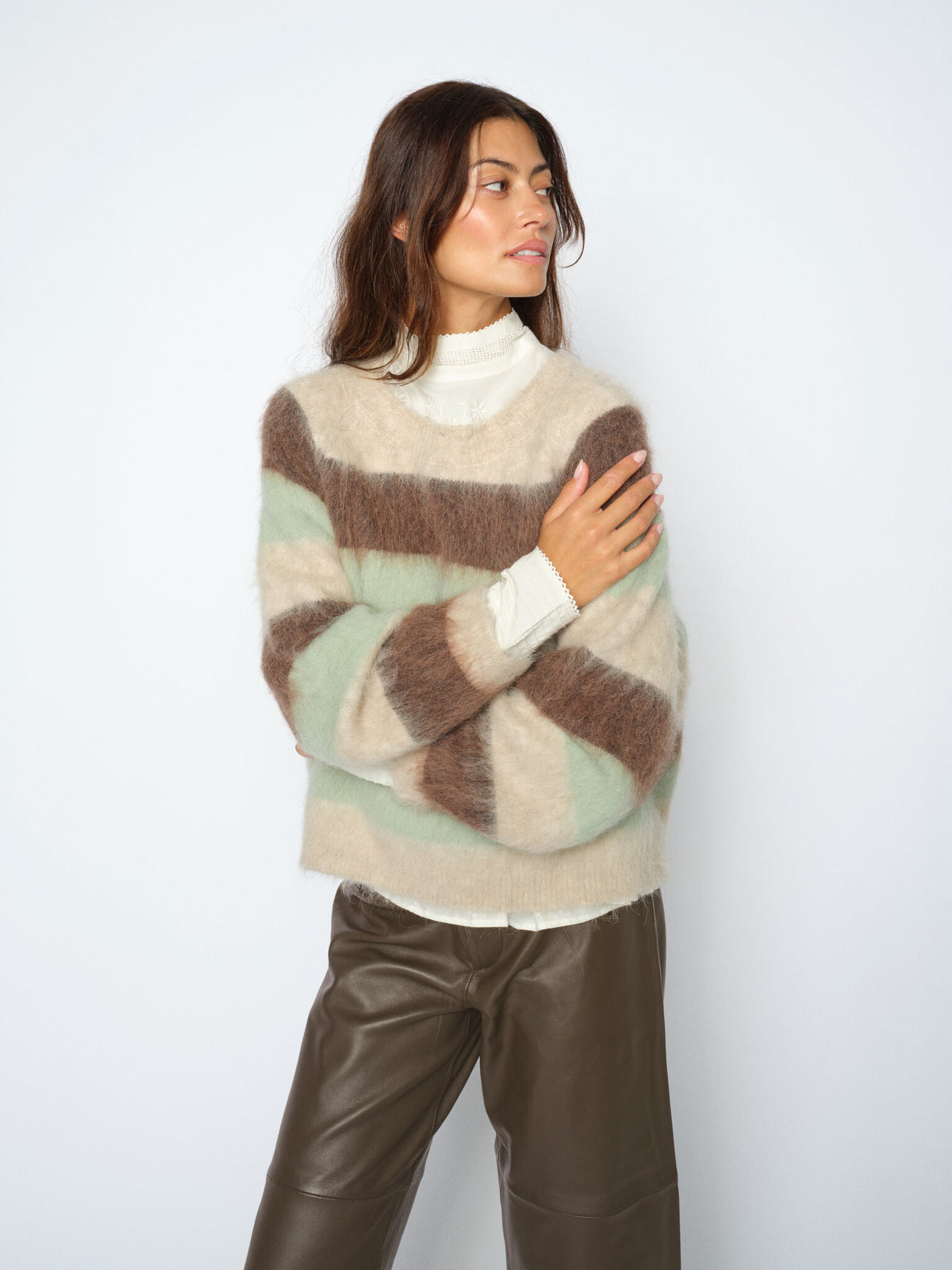 Suvi Stripe Knit Frosty Green
