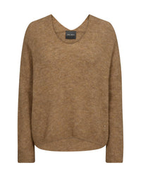 Thora V Neck Knit Tannin