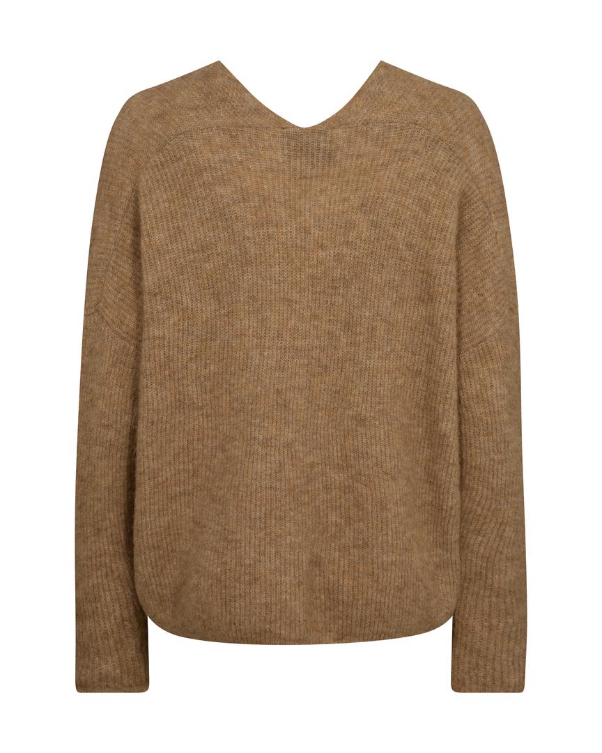 Thora V Neck Knit Tannin