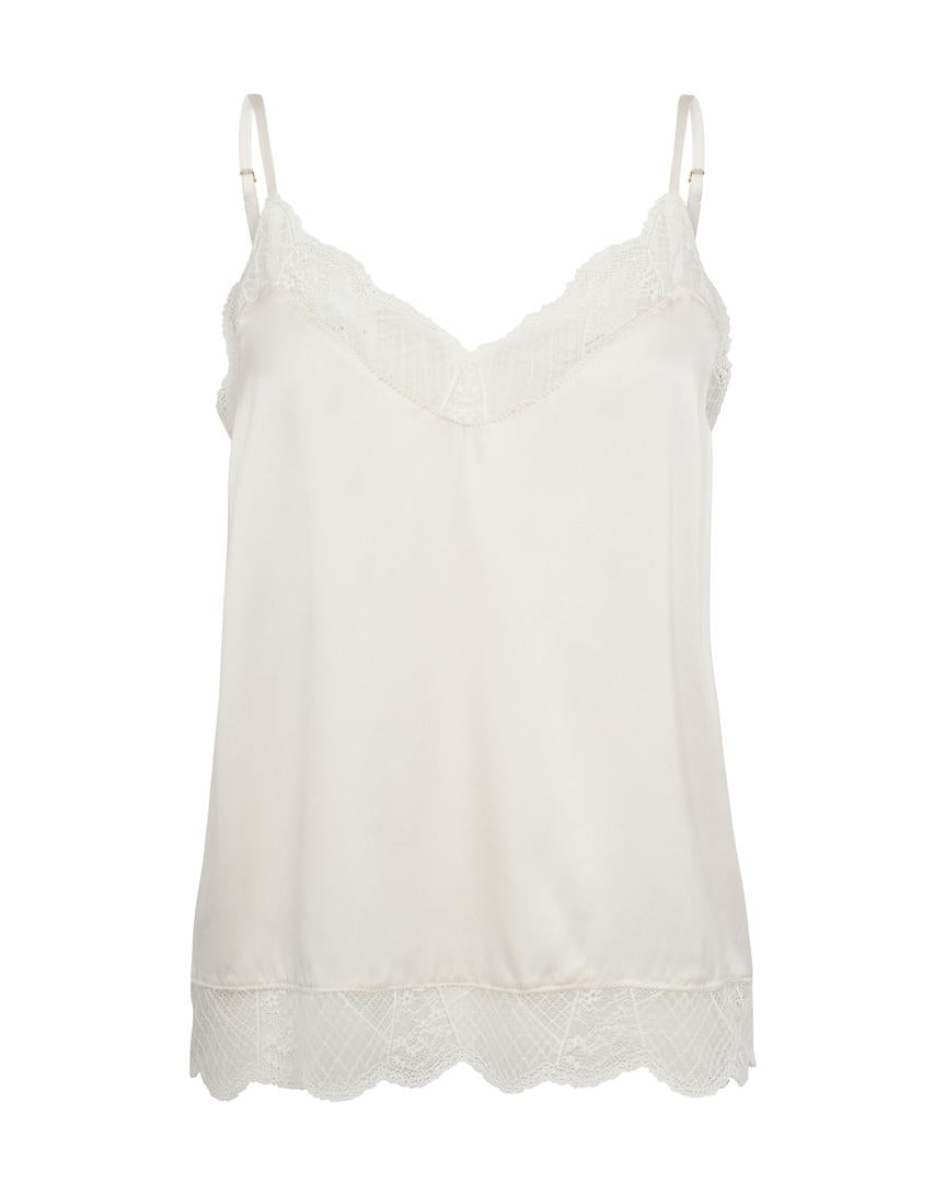 Ditte Silk Lace Singlet Ecru