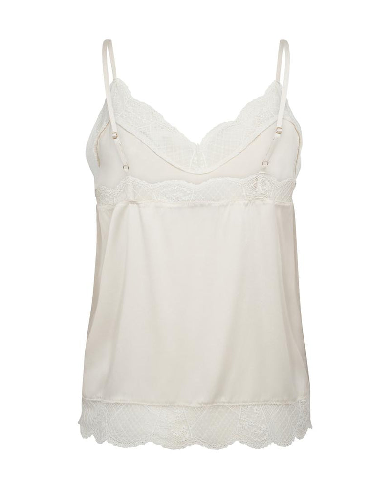 Ditte Silk Lace Singlet Ecru