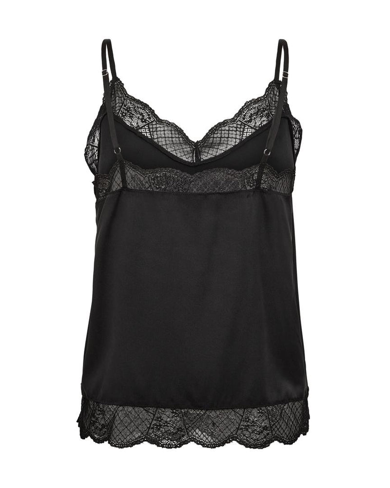 Ditte Silk Lace Singlet Black