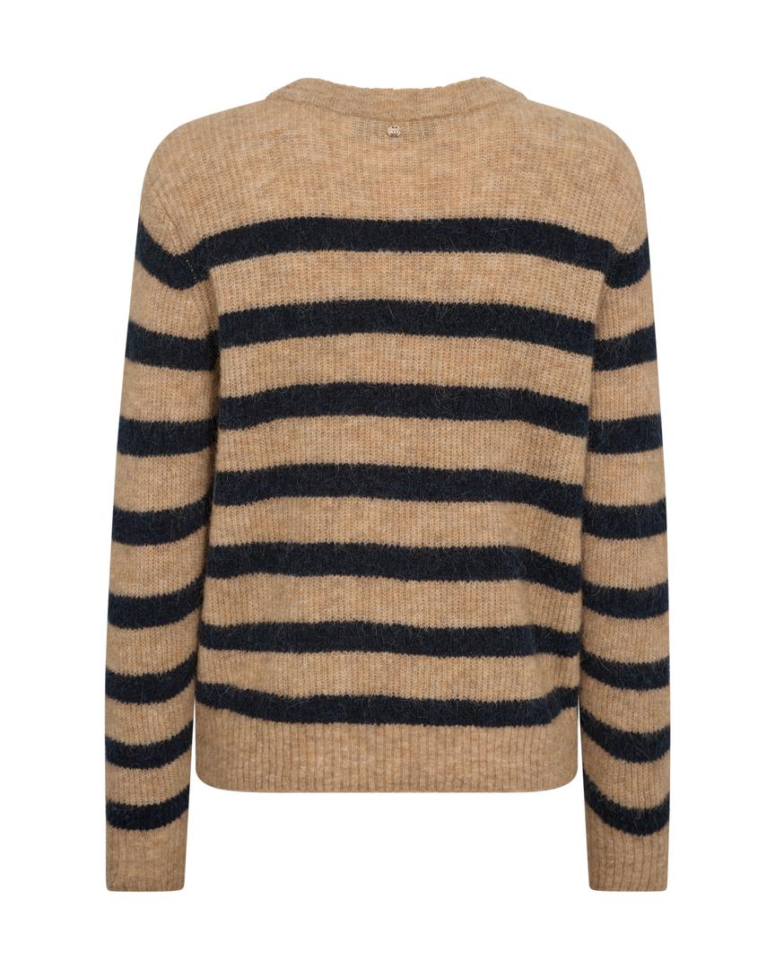 Thora Stripe Crewneck Knit Tannin