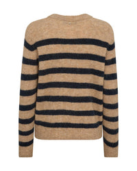 Thora Stripe Crewneck Knit Tannin