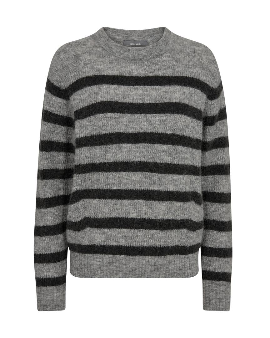 Thora Stripe Crewneck Knit Sharkskin