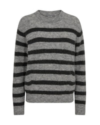 Thora Stripe Crewneck Knit Sharkskin