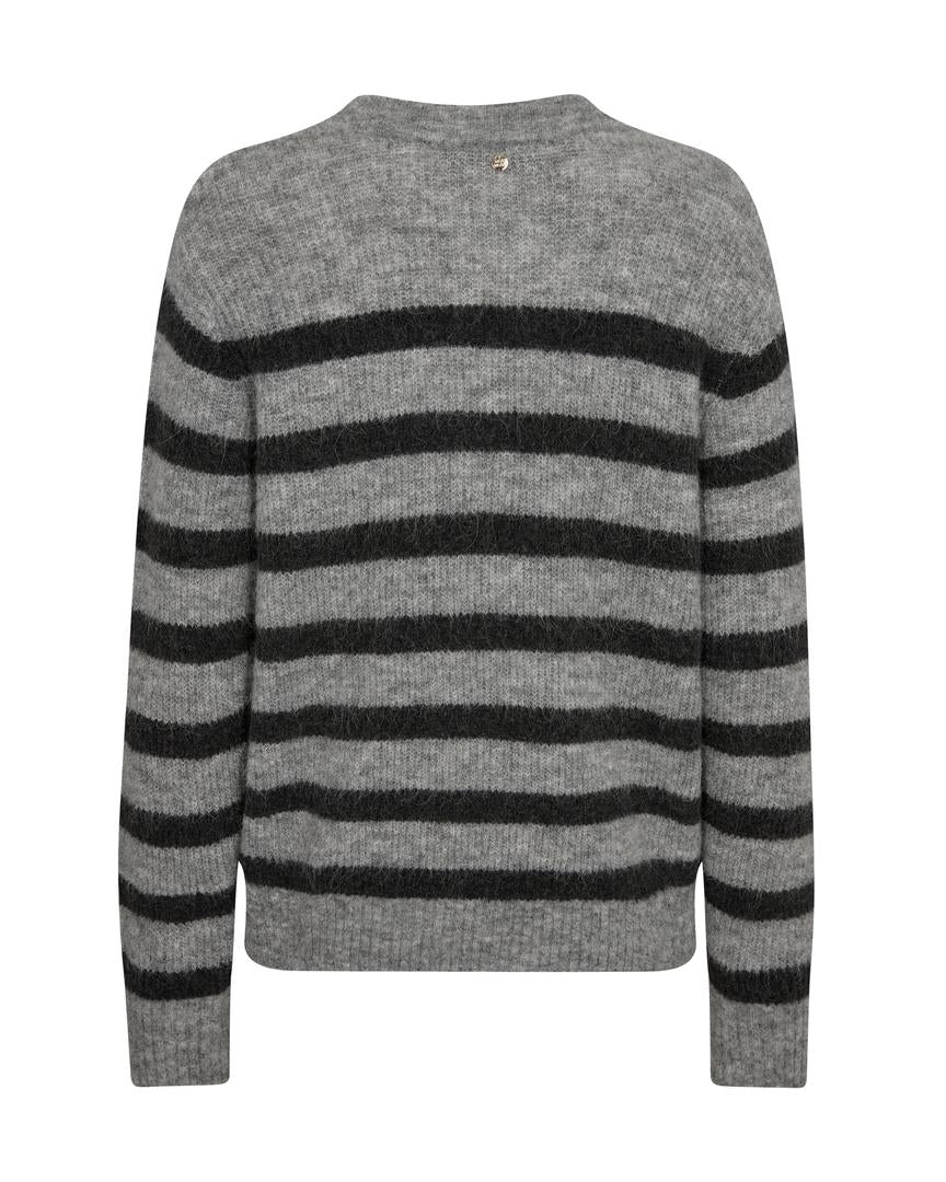 Thora Stripe Crewneck Knit Sharkskin