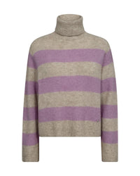 Aidy Thora Stripe Rollneck Knit Lavender Herb
