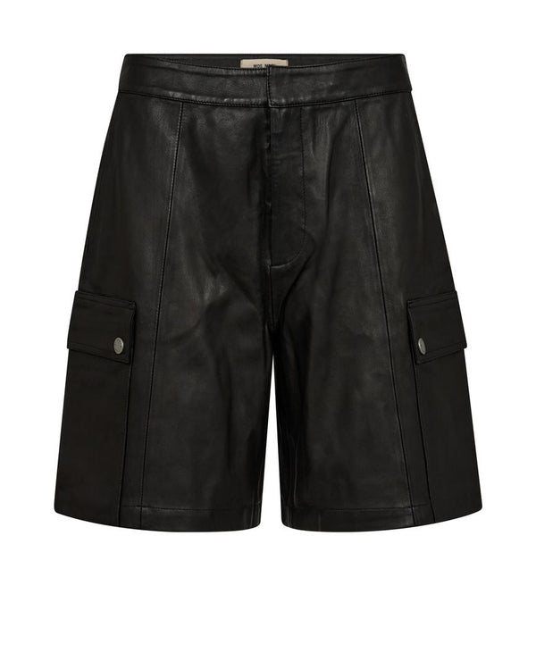 Anne Leather Shorts Black