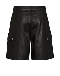 Anne Leather Shorts Black