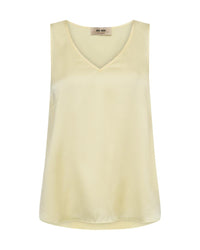 Astrid V-Neck Silk Tank Top French Vanilla