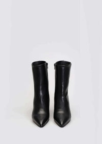 Chiela Black Leather Wedge Boot