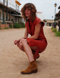 Cassidy Suede Cowboy Boot Tan