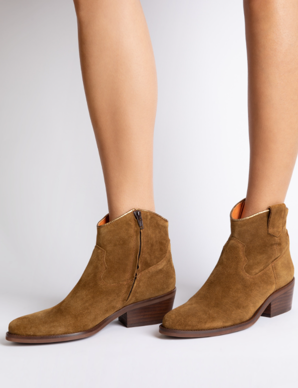 Cassidy Suede Cowboy Boot Tan