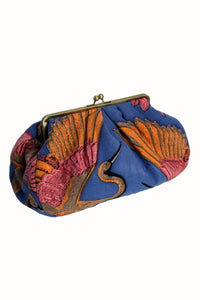 Crane Cobalt Kiss Clasp Clutch Bag