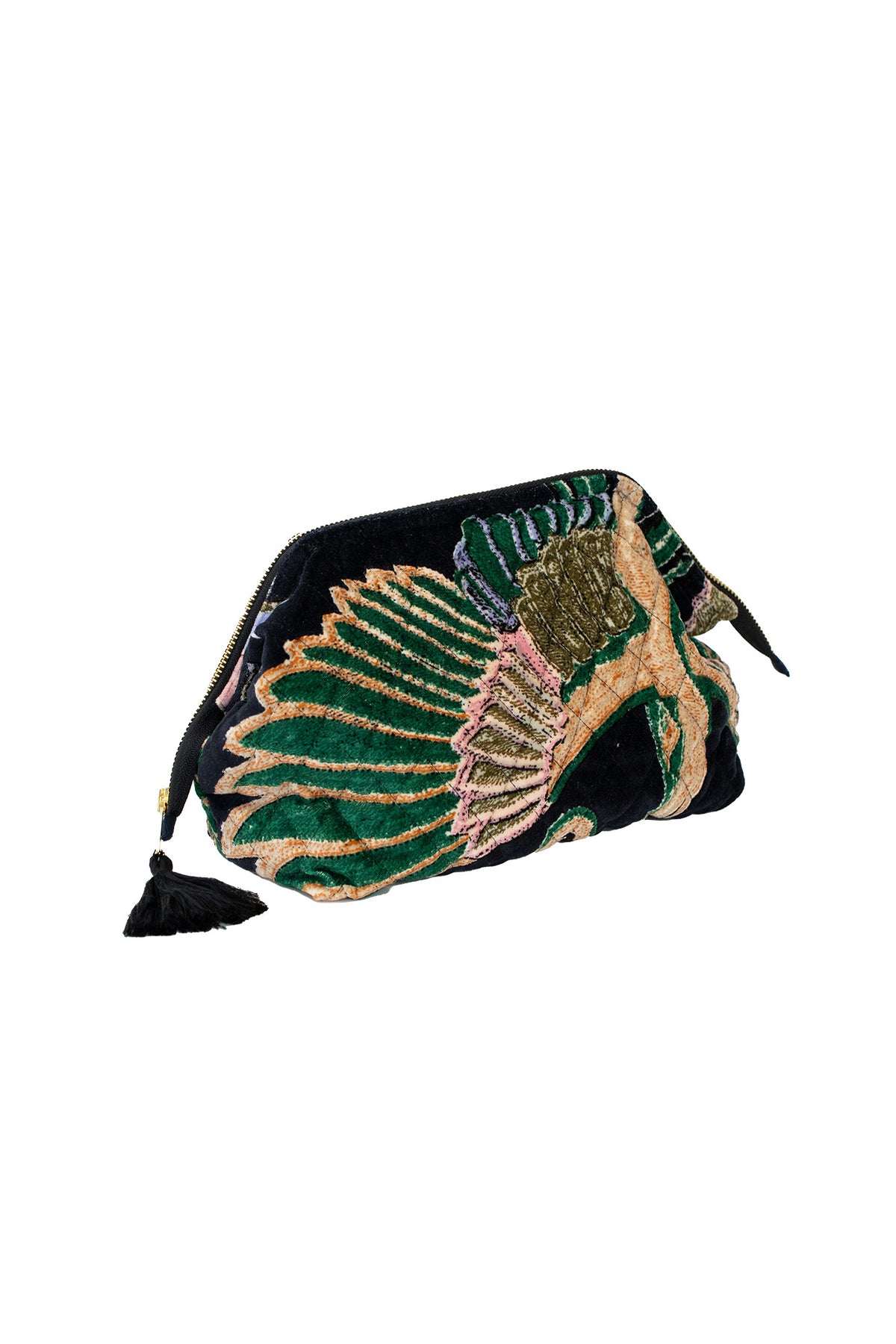 Crane Emerald Velvet Pouch