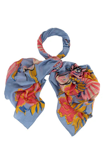 Crane Periwinkle Scarf