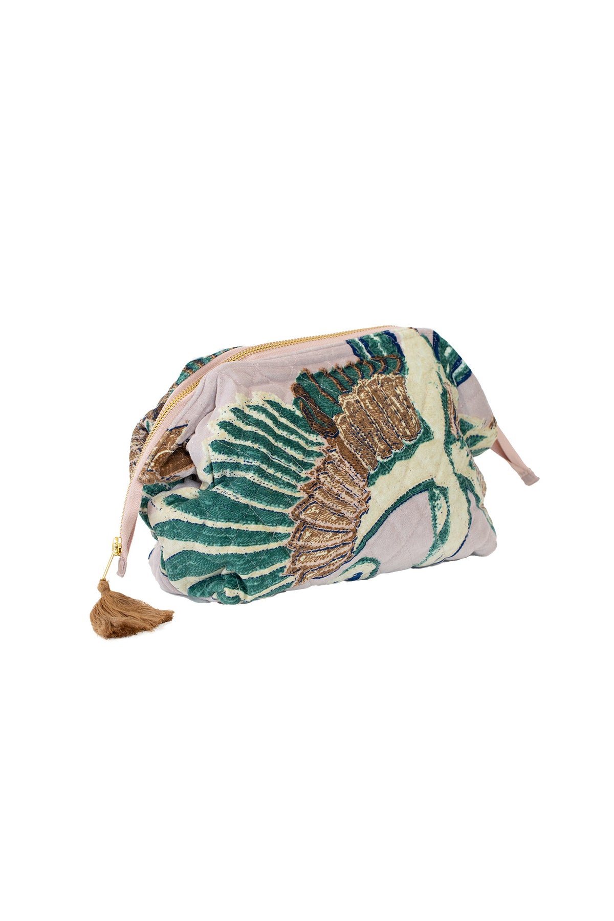 Crane Pink Velvet Pouch