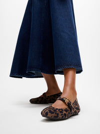 Delicato Leopard Suede Mary Janes Chocolate Mix