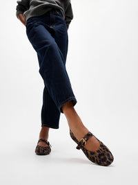 Delicato Leopard Suede Mary Janes Chocolate Mix