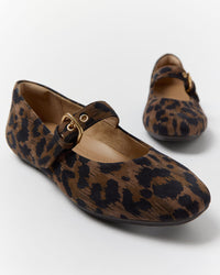 Delicato Leopard Suede Mary Janes Chocolate Mix