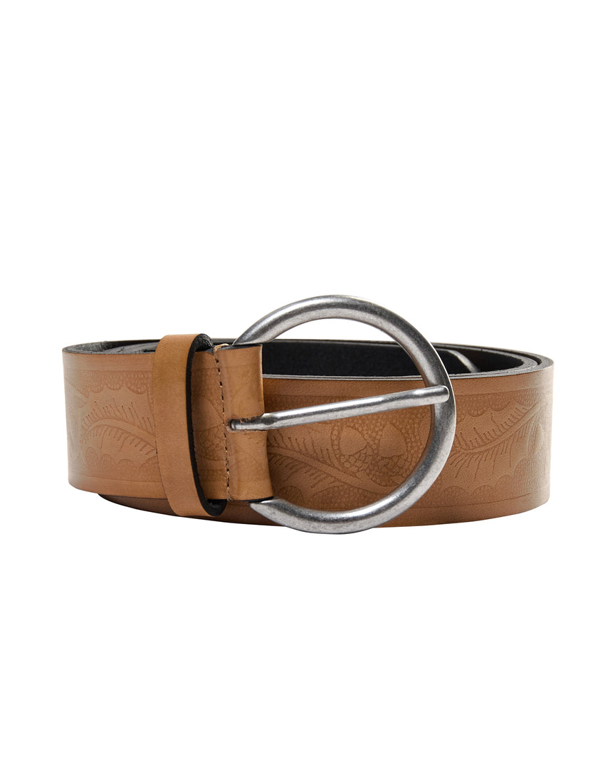 Embossed Suede Waist Belt