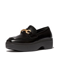 F-Luma Chunky-Snaffle Box Leather Loafer Black