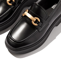 F-Luma Chunky-Snaffle Box Leather Loafer Black