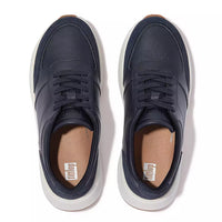 F-Mode Leather Flatform Trainers Midnight Navy