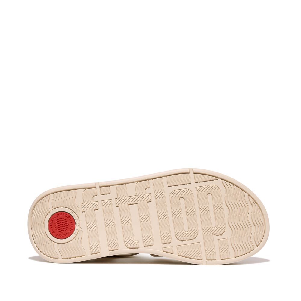 F Mode Leather Flatform Fisherman Sandals Gold