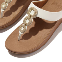 Fino Crystal Chain Leather toe-post Sandal Urban White