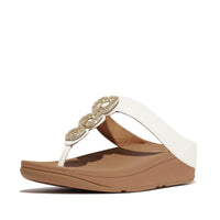 Fino Crystal Chain Leather toe-post Sandal Urban White