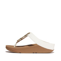 Fino Crystal Chain Leather toe-post Sandal Urban White