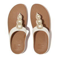 Fino Crystal Chain Leather toe-post Sandal Urban White