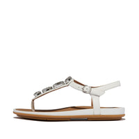 Gracie Ultra Jewel Leather T Bar Sandal Urban White
