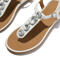 Gracie Ultra Jewel Leather T Bar Sandal Urban White