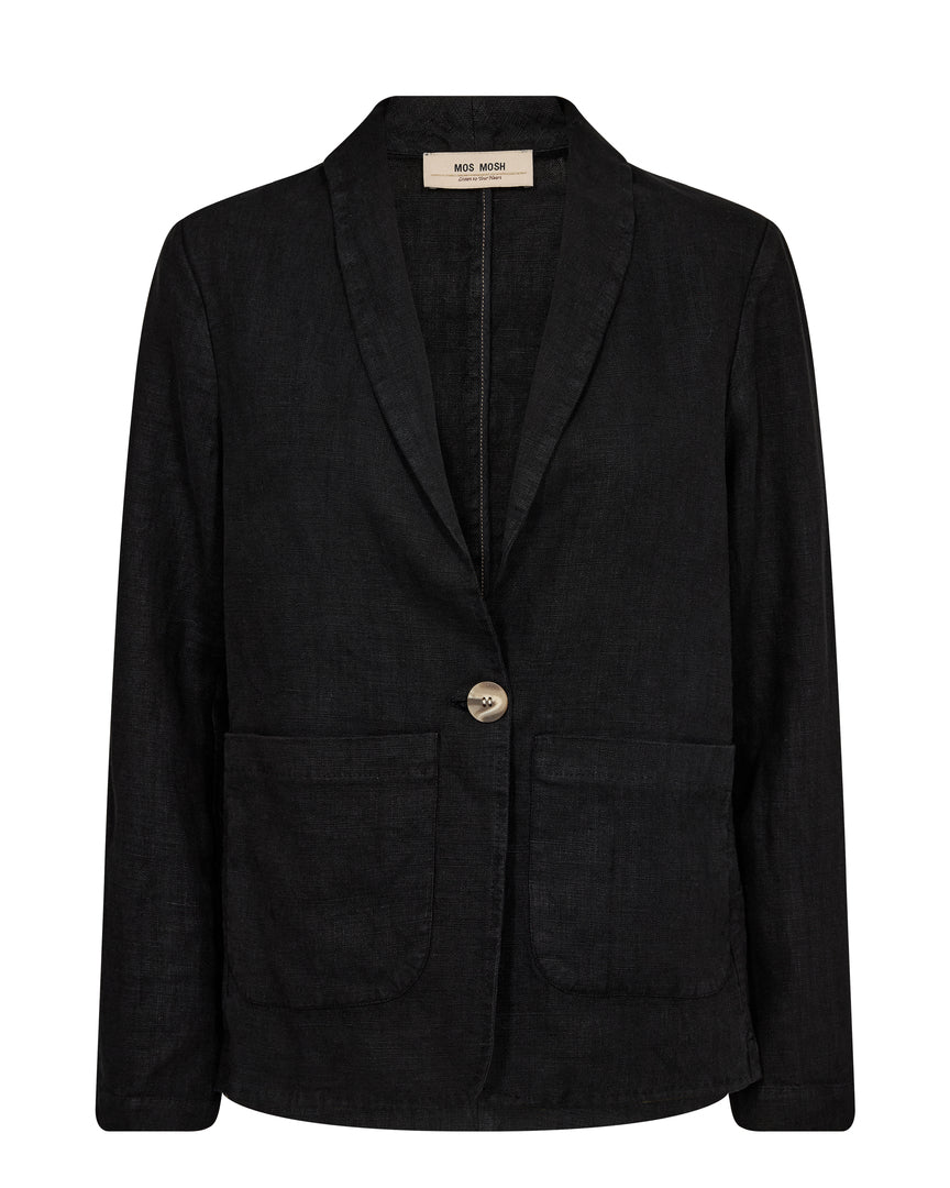 Amelina Linen Blazer Black