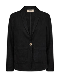 Amelina Linen Blazer Black