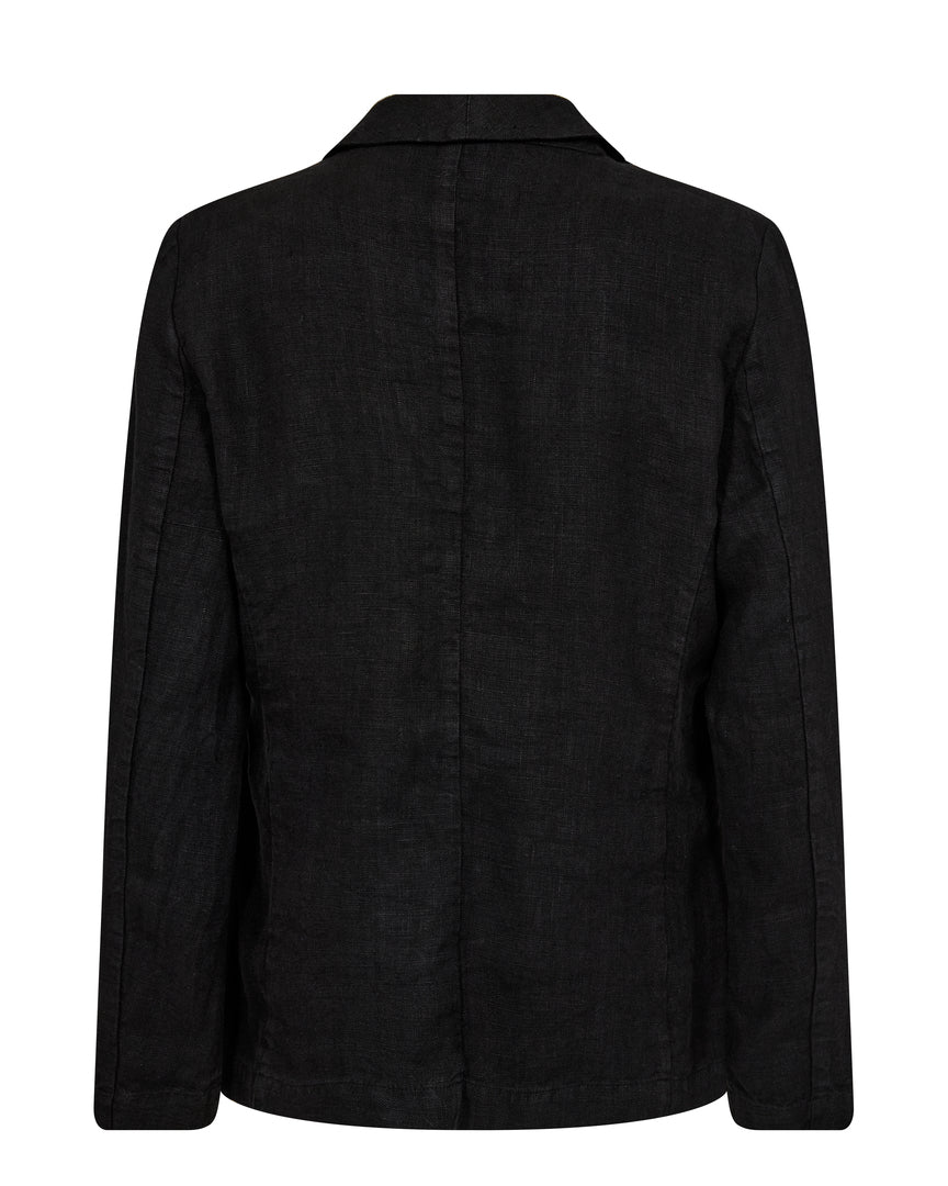 Amelina Linen Blazer Black