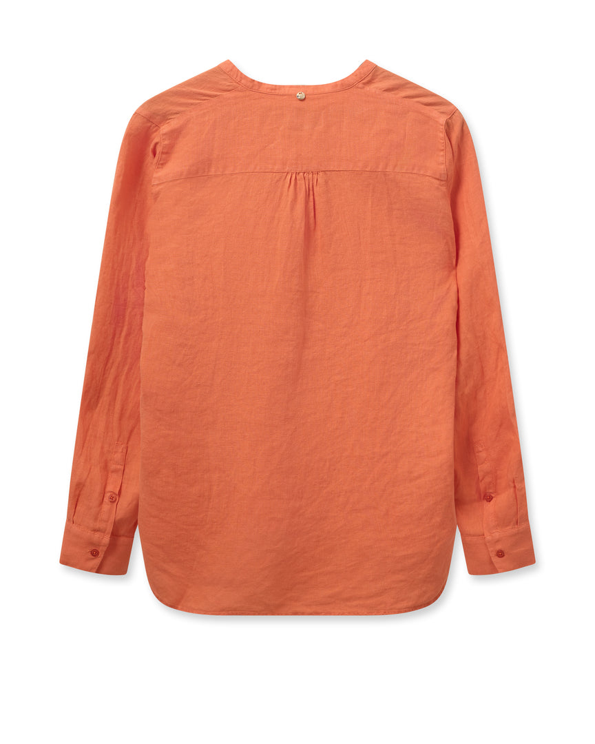 Dana Linen Blouse Firecracker