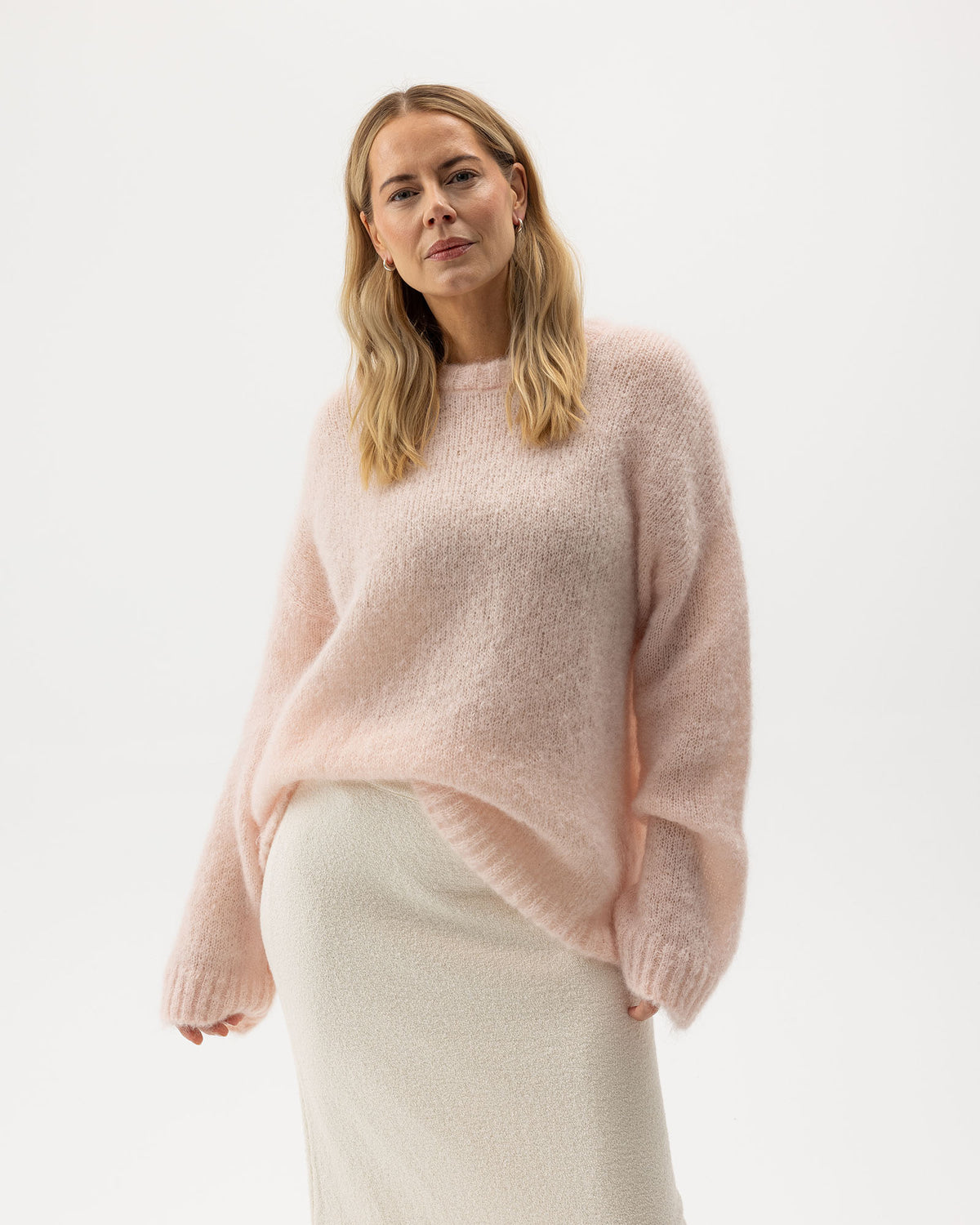 Joline Crew Oversized Sweater Pale Peach