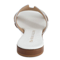 Hope White Leather Flat Sandals