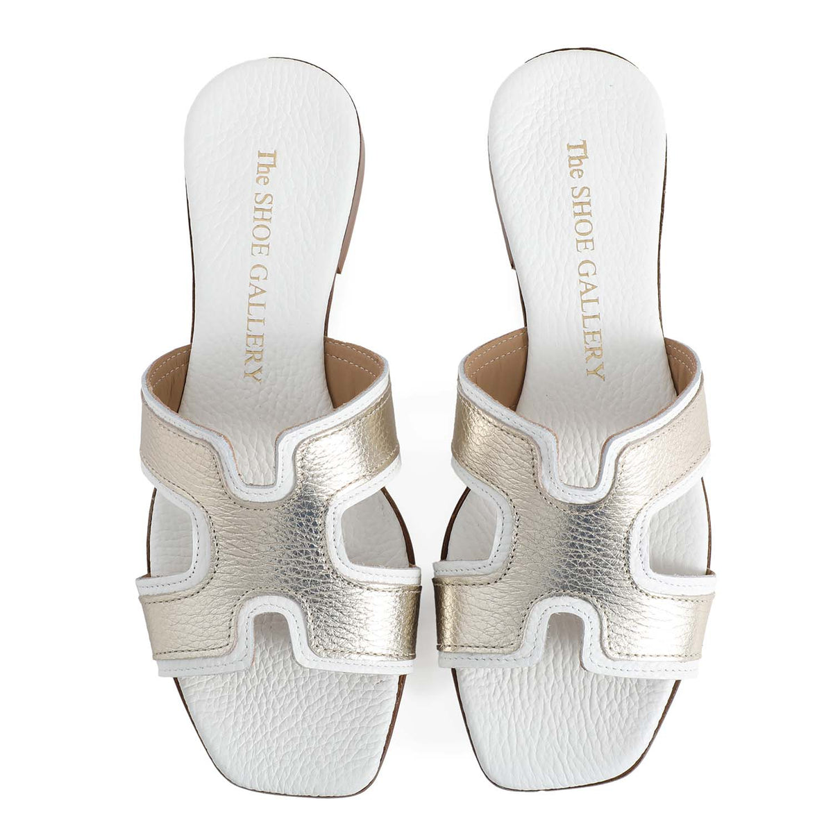 Hope White Leather Flat Sandals