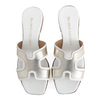 Hope White Leather Flat Sandals